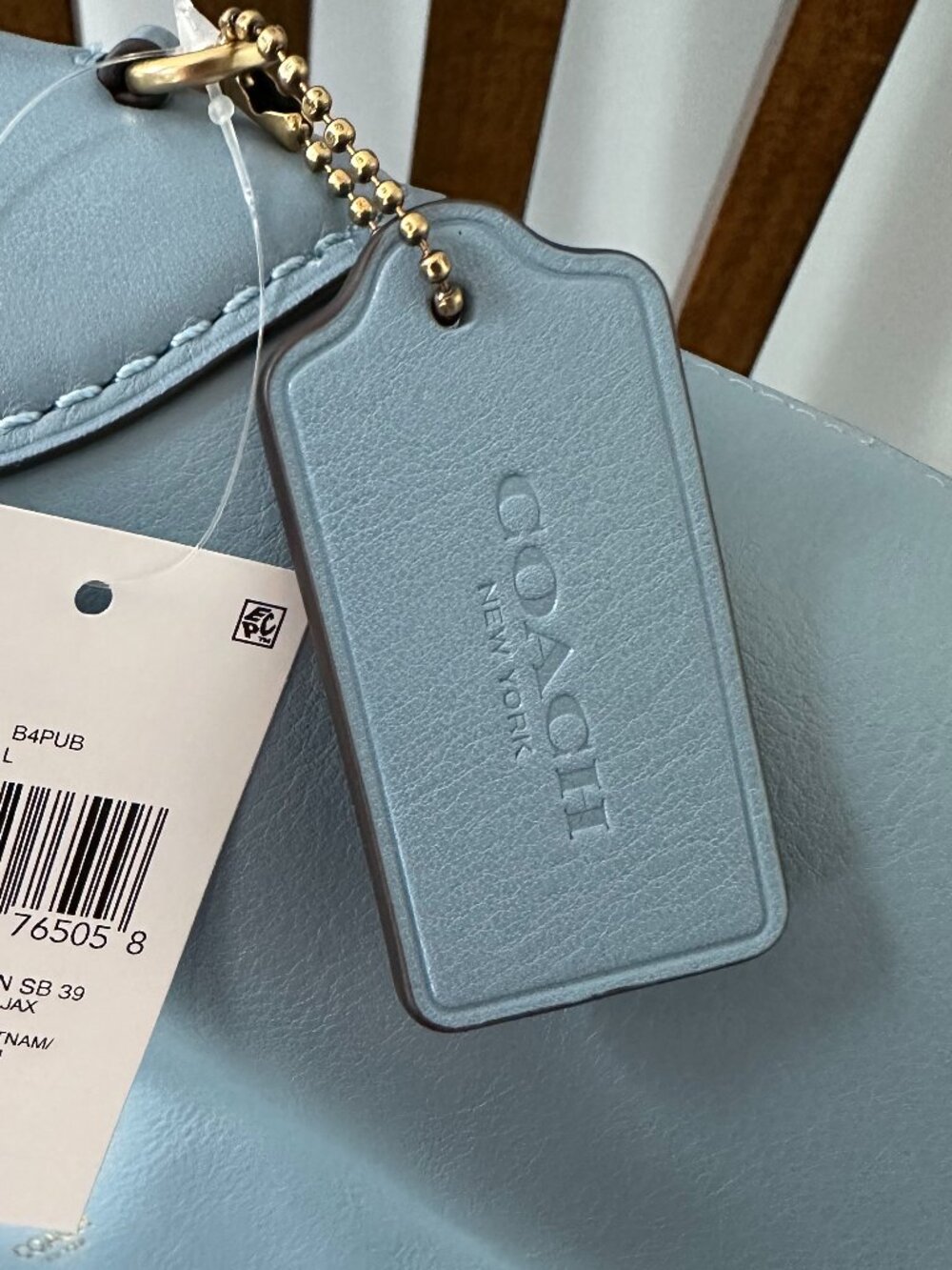 Coach Brooklyn S8 39 Bluebell Leather Shoulder Bag Style #M2480-CU044 *NWT* - Picture 11 of 11